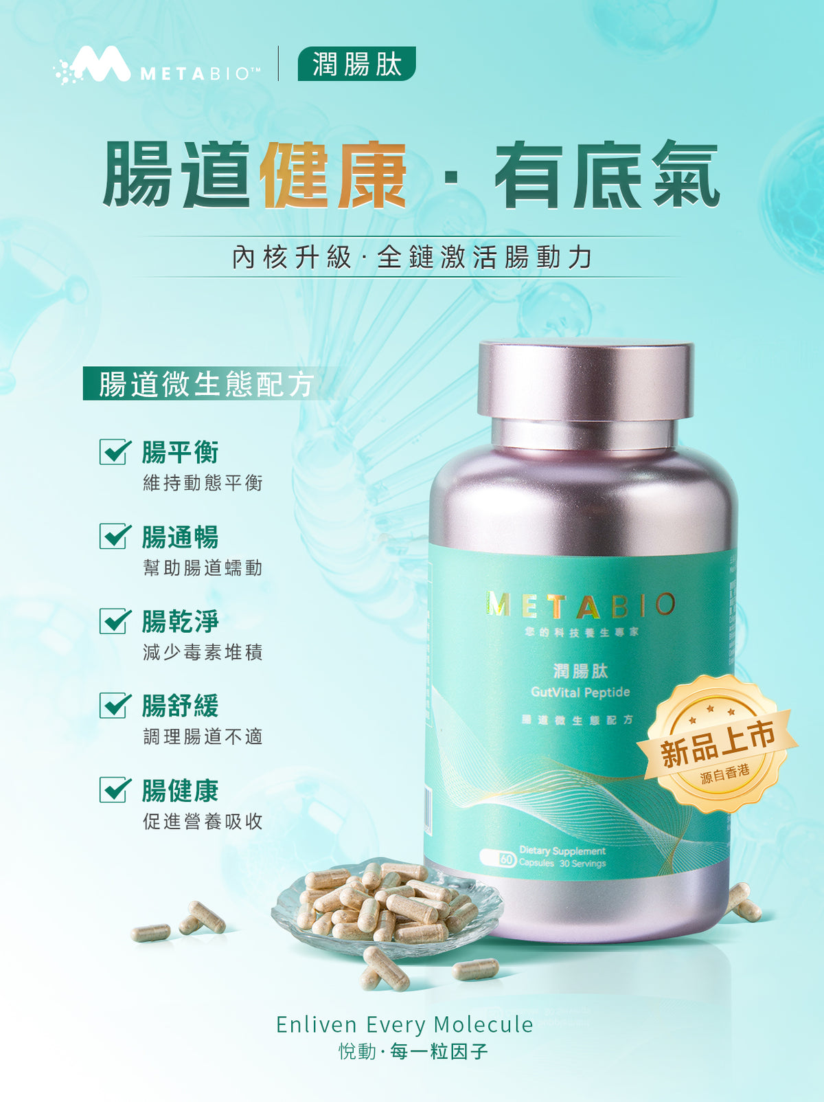 METABIO潤腸肽 (60粒)|METABIO GutVital Peptide (60 Capsules)