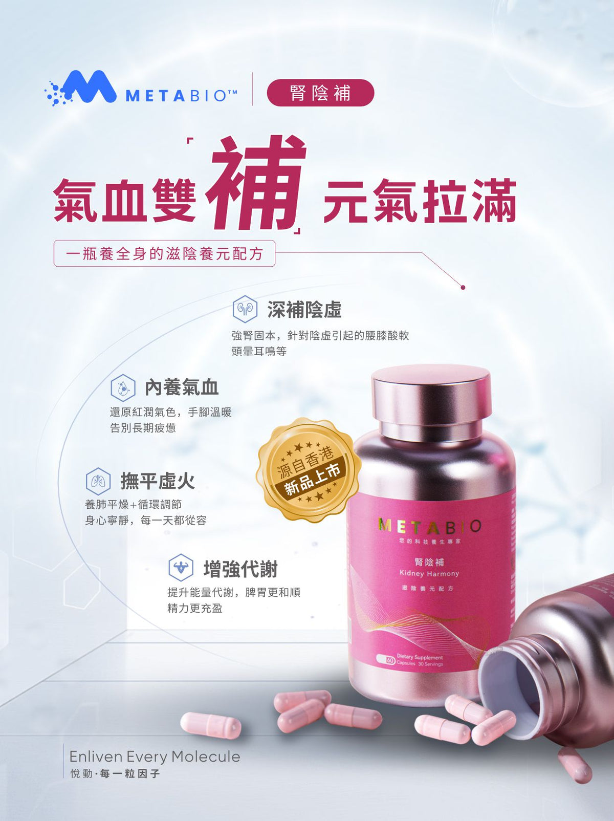 METABIO腎陰補 (60粒)｜METABIO Kidney Harmony (60 Capsules)