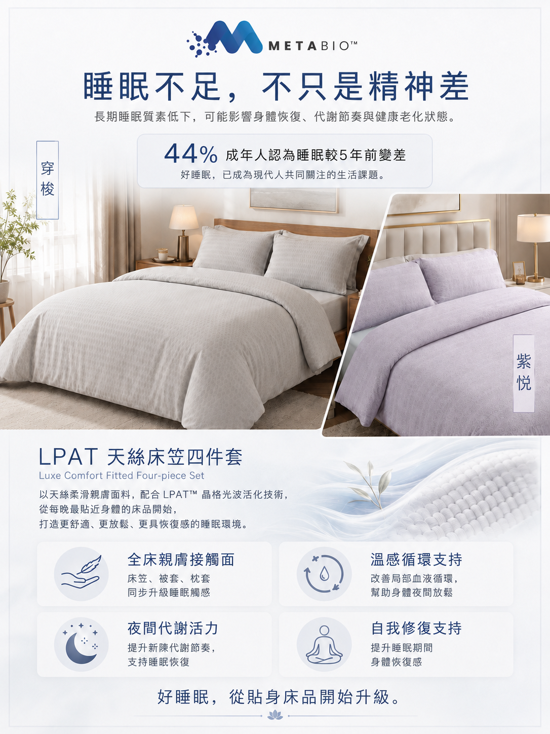 LPAT™ 天絲床笠四件套 | Luxe Comfort Fitted Four-piece Set